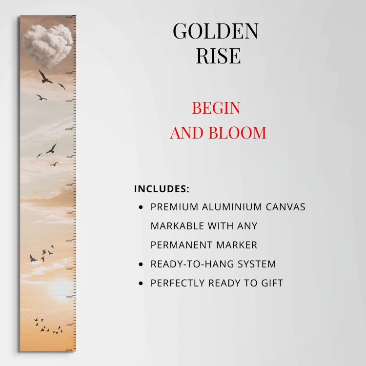 Up We Grow Golden Rise Dibond milestone wall art