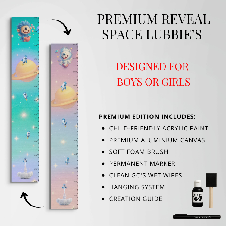 Premium Reveal Space Lubbie’s gender reveal Dibond DIY kit