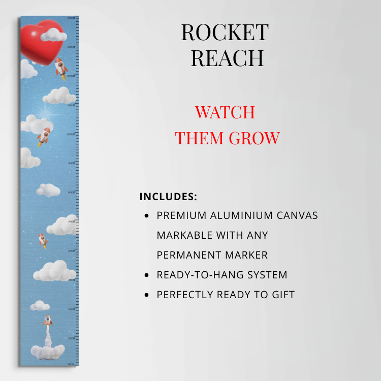 Up We Grow Rocket Reach Dibond milestone wall art