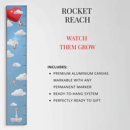 Up We Grow Rocket Reach Dibond milestone wall art