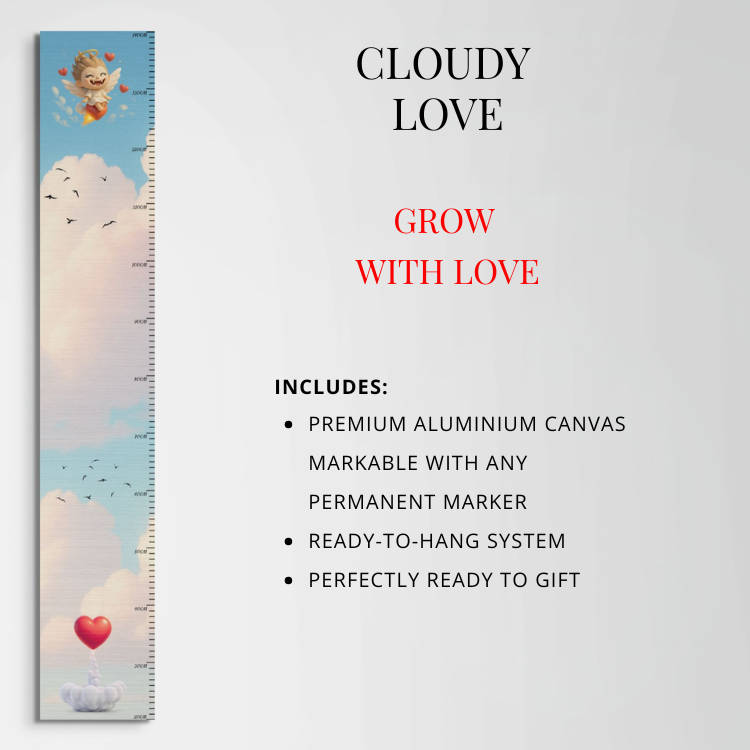 Up We Grow Cloudy Love Dibond milestone wall art