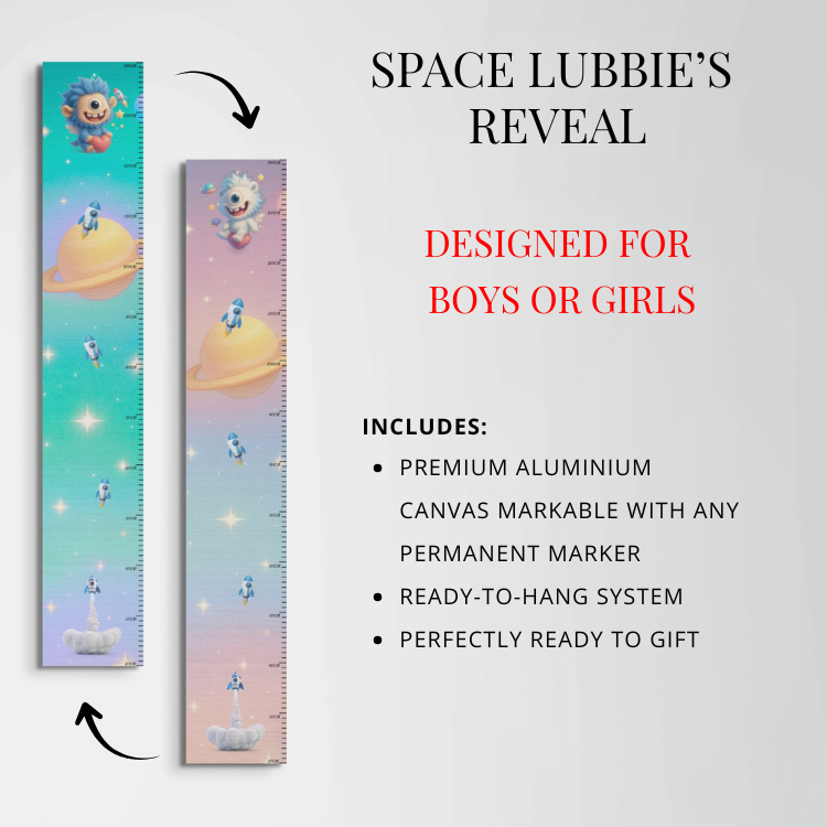 Space Lubbie’s Reveal gender reveal proof Dibond wall art